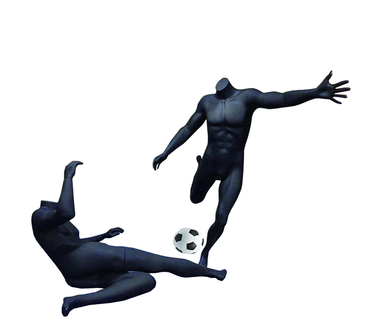 Matte Black Male Sports Althletic Mannequin soccer/football style